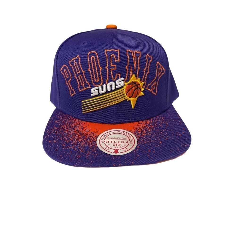 NEW! Mitchell & Ness Phoenix Suns Spray Paint Purple Snapback Hat NBA Basketball